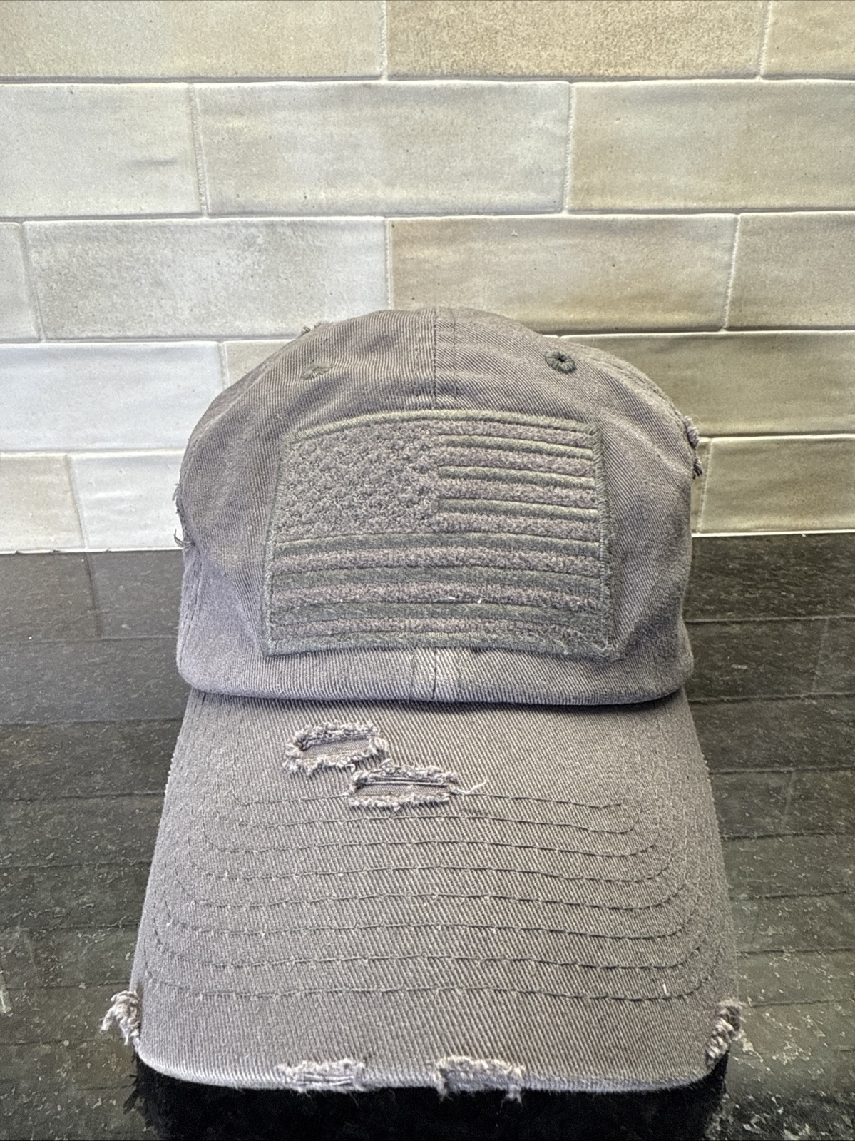 American Flag Hat Cap Strapback USA Distressed Pa… - image 1