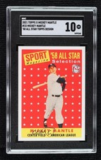 2021 X Collection Mickey Mantle 1958 Topps All-Star #15 SGC 10 GEM HOF 14dq