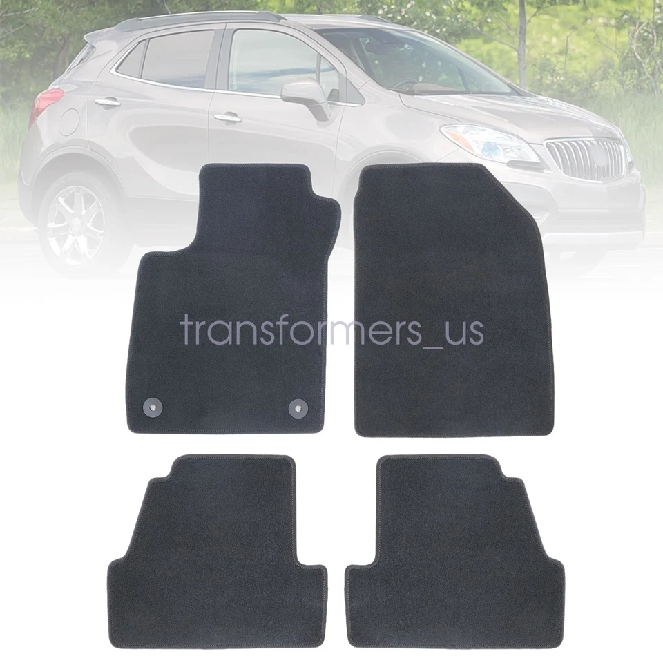 2013-2022 For Buick Encore Chevrolet Trax Front & Rear Velour Floor Mats Carpet - Image 2 of 4