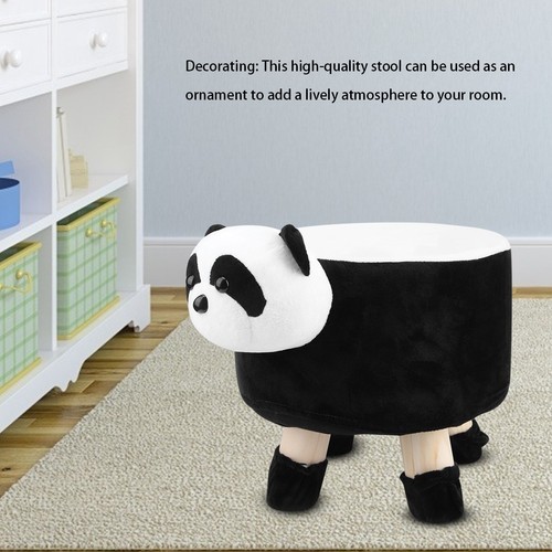 .Household Mini Animal Shape Stool Lovely Stool With Flannel Solid Wood - Picture 8 of 10