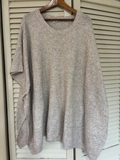 Poncho Suéter Para Mujer Kori America M/L Taupe Cuello Redondo