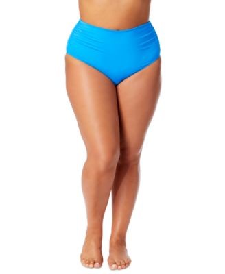 Anne Cole Plus Size High-Waist Bikini Bottoms Arctic Blue