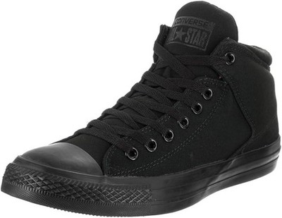 Converse Men's Street Canvas Mid-Top Sneaker, Black/Black/Black, 9.5 M US