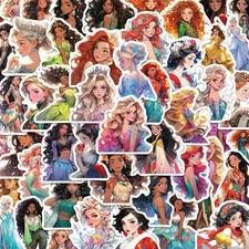 50PCS Fanshion Anime Girl Cartoon Princess Waterproof Vinyl Stickers