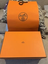 Hermes Empty Box .size : 12 X 8 X 4 1/2. With Hermes Shopping Bag.