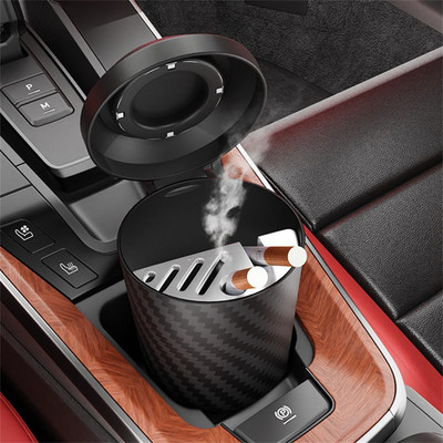 Car Ashtray with Lid Auto Ashtrays Smell Proof Smokeless Ashtray for Car Easy...