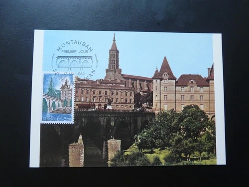 bridge and castle of Montauban maximum card France 1980