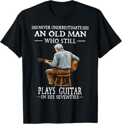 Never Underestimate An Old Man Who Plays Guitar Seventies T-Shirt