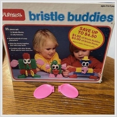 Playskool Bristle Buddies Elephant 1983 Pink Ear Spares - Replacements