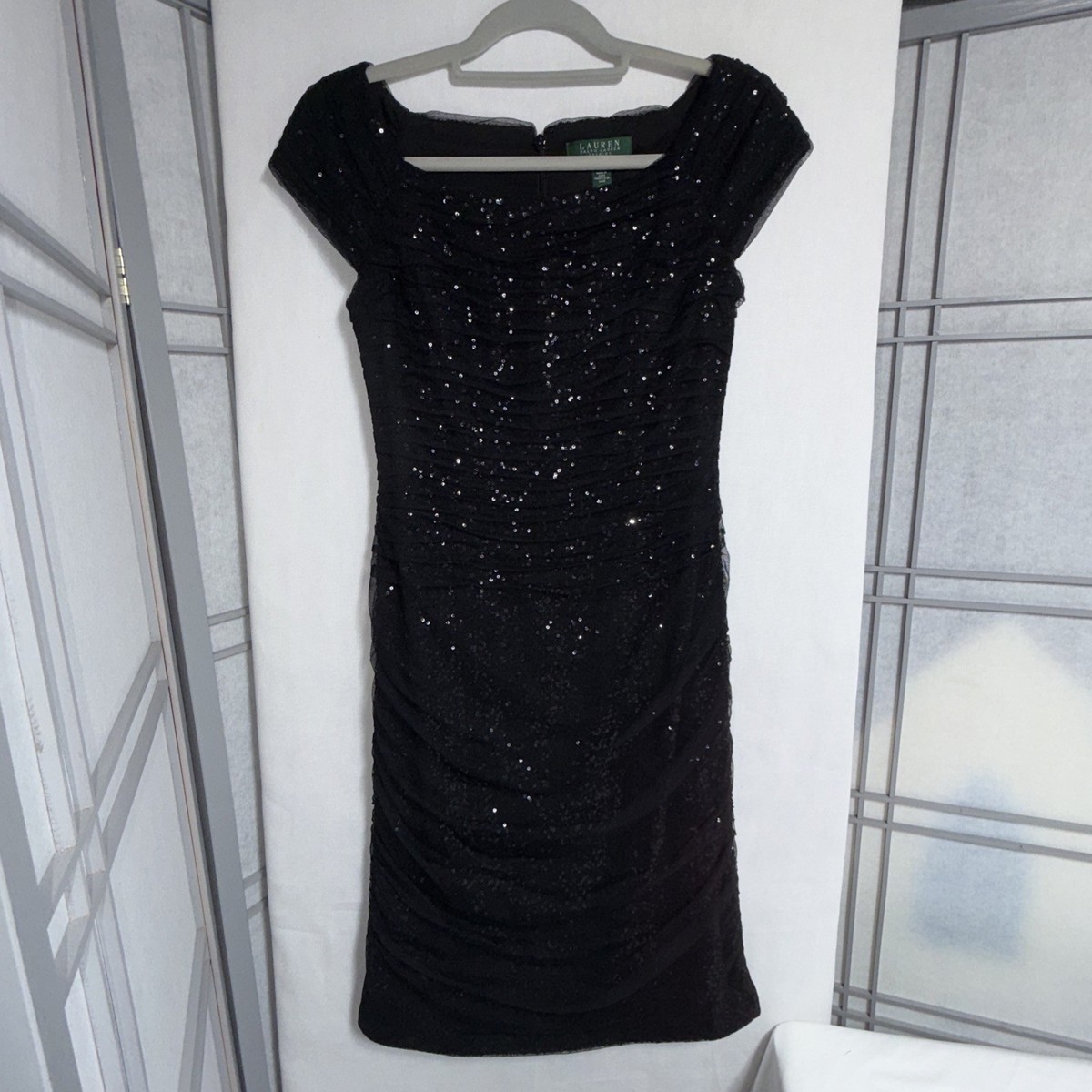 ralph lauren black cocktail dress Ralph Lauren Black Cape Georgette Cocktail Dress - BOPF