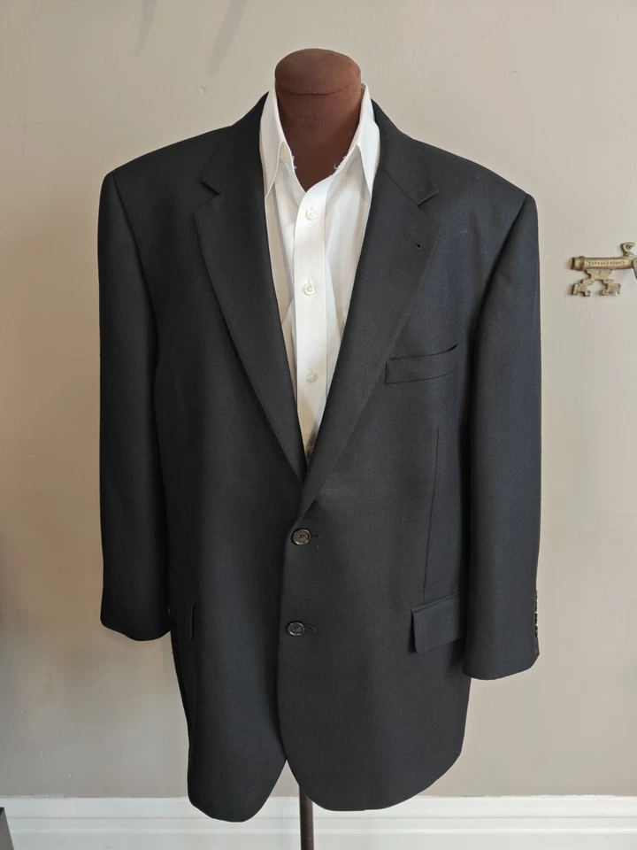 🇺🇲 Abrigo deportivo Jos A Bank para hombre 46R negro espiga 2 botones seda camello pelo Foto 3 de 4