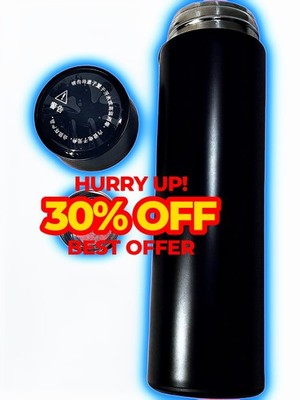 Smarte LED Thermosflasche Temperaturanzeige 500 ml (schwarz)