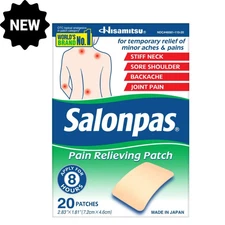 Salonpas Pain Relieving Patch, 8-Hour Pain Relief, 20 Patches...