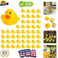 50-Pieces Float Squeak Mini Rubber Duck Baby Bath Ducky Sound Shower Toys f...