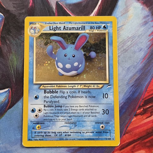 Pokemon TCG Light Azumarill 13/105 Neo Destiny Holo Rare WOTC Vintage EN Card
