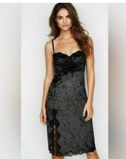 Victoria  s SecreT Whimsigoth Holiday Velvet Lace Corset Body Slip Dress 36D