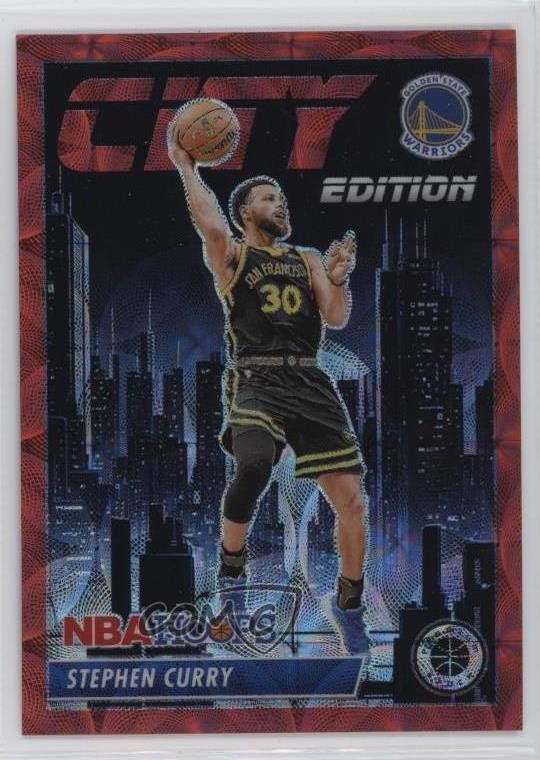 2023 NBA Hoops Premium Stock City Edition Red Prizm 78/88 Stephen Curry #30 19fe