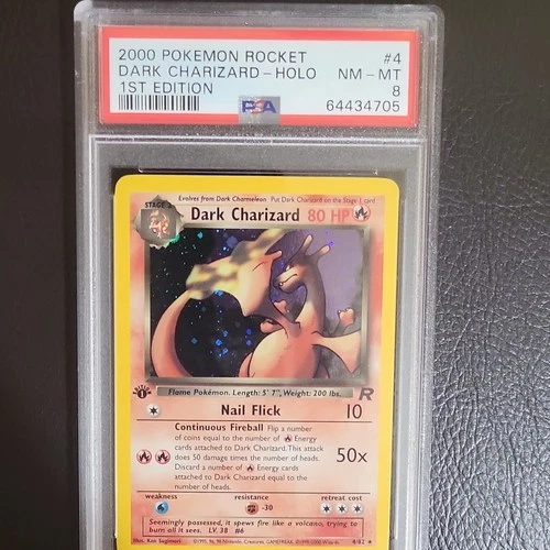 Pokémon Team Rocket Dark Charizard 1st Edition Holo PSA 8 #4/82