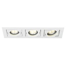 Triple Square Adjustable Head Ceiling Spotlight White GU10 50W Box Downlight