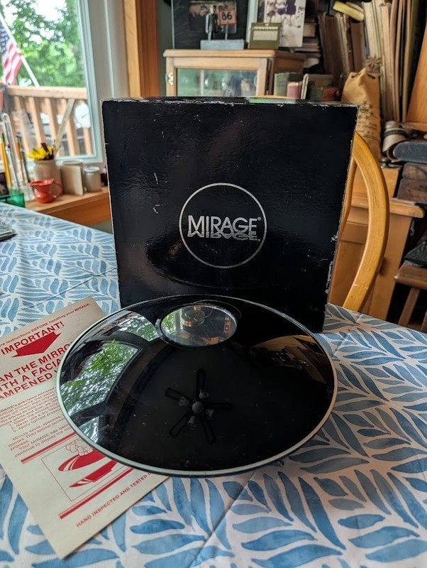 1979 Vintage Mirage Optical Illusion Mirrored Flying Saucer Disk Bowl