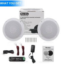 Herdio 4" Marine Bluetooth Speakers - 1 Pair 160W Waterproof Flush Mount