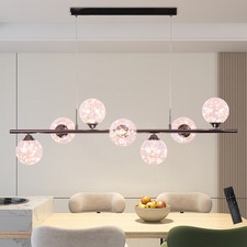 Modern LED Glass Globe Pendant Chandelier Dimmable for Kitchen Living Room
