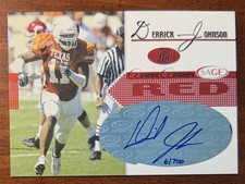 Derrick Johnson 2005 SAGE Red Rookie Auto 6/700!