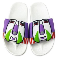 Disney Store Buzz Lightyear Kid's Slides Toy Story Flip Flops Beach Shoes NEW