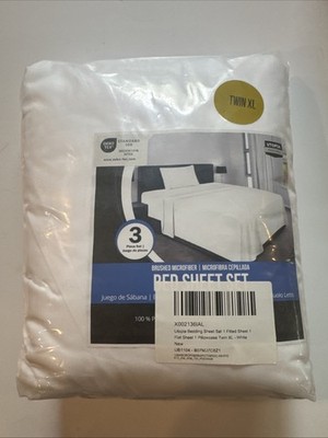 Utopia Bedding Twin XL 3-Piece Sheet Set Brushed Microfiber White