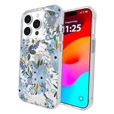 Rifle Paper Co. Case [Compatible with MagSafe] Garden Party Blue iPhone 15 Pro