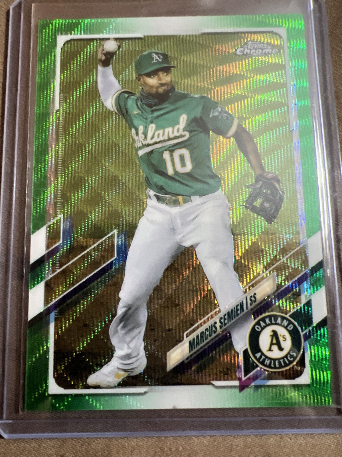 2021 Topps Chrome - Marcus Semien #8 Prism Green Refractor #/99