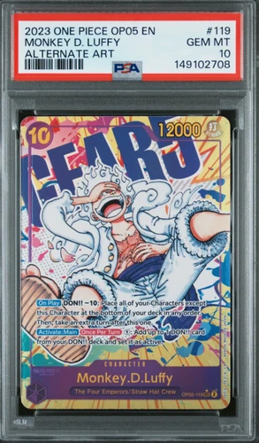 OP05-119 MONKEY D. LUFFY 2023 ONE PIECE AWAKENING OF THE NEW ERA ALT ART PSA 10