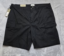 Goodfellow Co Men's Black Cargo Shorts Cotton Spandex Button Pockets 9.5" Ins