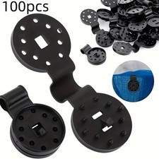 100PCS Black Plastic Net Clips - For Shade Cloth  Garden Netting Fixing