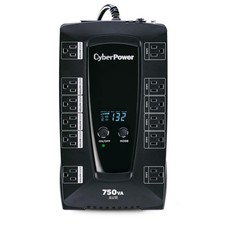 AVRG750LCD Intelligent LCD UPS System, 750VA/450W, 12 Outlets, AVR, Compact