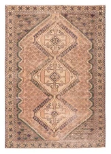 Vintage Copper Traditional 4'5" x 6'4" Hand-Knotted Oriental Wool Area Rug