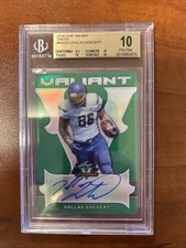 2018 Dallas Goedert Leaf Valiant Green Auto 18/60 BGS Pristine 10 Card