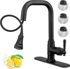 Versatile Black Kitchen Faucet with Pull Down Sprayer  360  Swivel Design