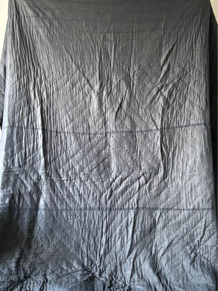 Edredón SOMA JAIPUR estampado en bloques 100 % seda California King rosa/negro/dorado sin usar Foto 3 de 4