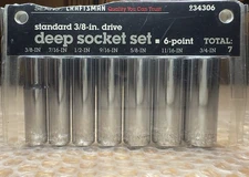 SEARS CRAFTSMAN 7 Pc Deep Socket Set 3/8” Drive 6 Point Original Pack Very Nice