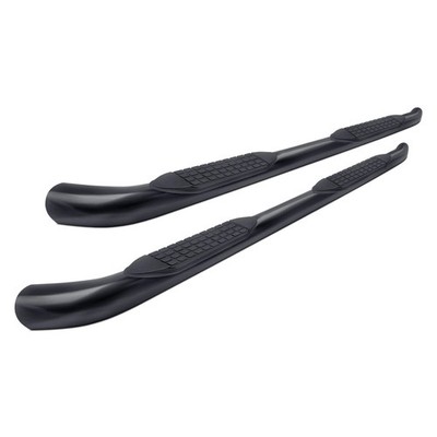 For Ram 1500 19-24 TrailFX A1013B 4'' Cab Length Black Oval Bent End Side Steps