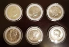 Lot of 6  1964 Kennedy Half Dollar  Coins AU  90% SILVER - Philadelphia Mint.