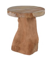 Teak Hocker 30X25 Cm - Massiv Holz Pflanzen Metall Blumenhocker Blumen StäNder