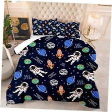 Blue Boys Comforter Size Cartoon Bedding Set for All Seasons Full Blue Space