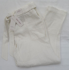 LADIES MARKS AND SPENCER PER UNA ECRU TAPERED ANKLE GRAZER TROUSERS SIZE 16