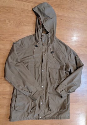 Men's Vintage Schott Sportswear Plaid Flannel-Lined Chore Coat Tan - M