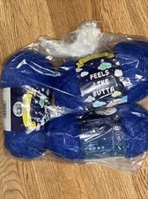 Lion Brand Yarn 215-109 Feels Like Butta Yarn, Royal Blue 3 Skeins 1 Dye Lot