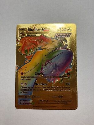 Blaziken VMAX 200/198 Rainbow HP320 Gold Foil Fan Art Blaziken VMAX 200/198 Rainbow HP320 Gold Foil Fan Art