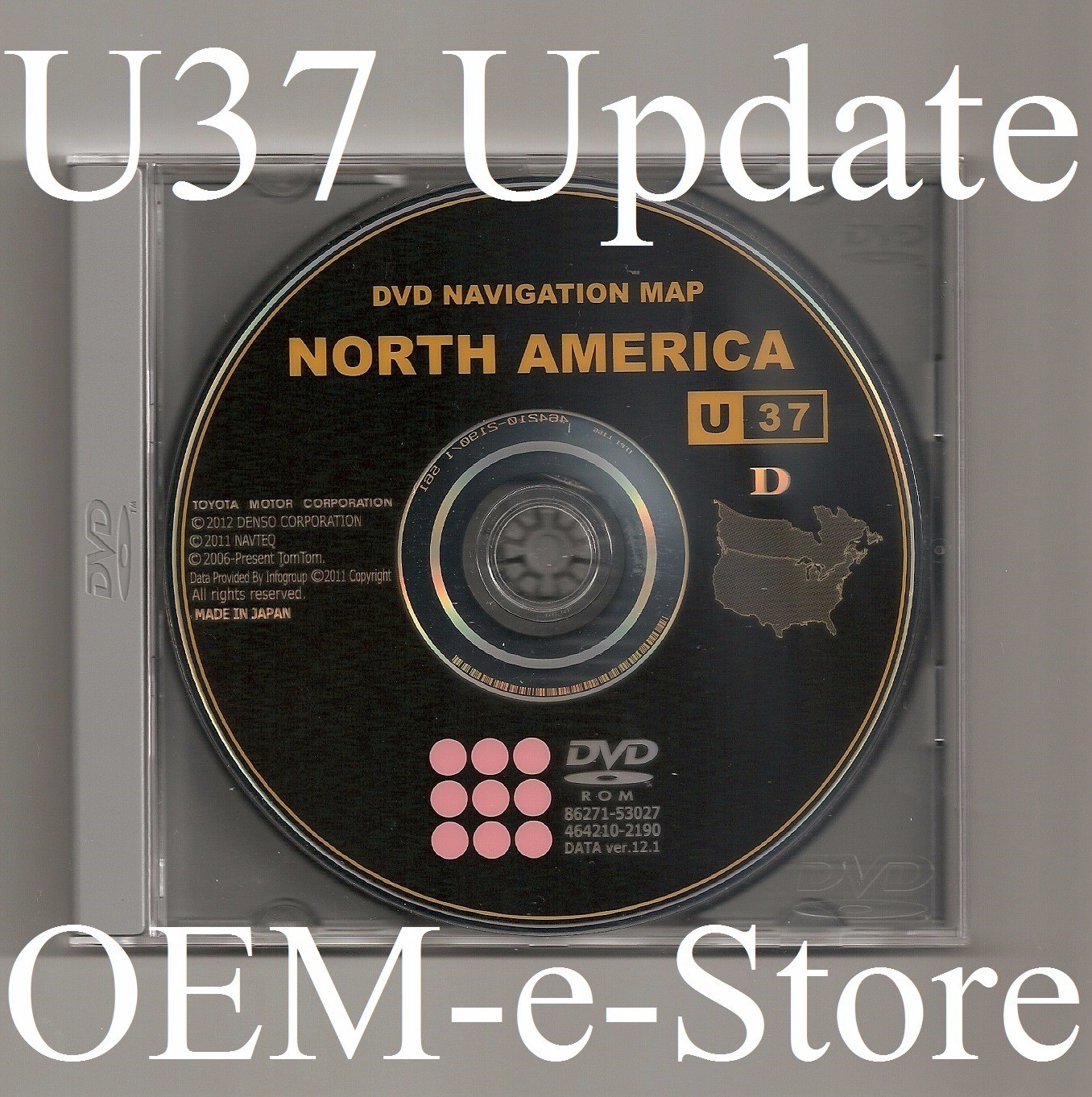 2007 2008 2009 Toyota Camry Tundra Solara GEN5 Navigation DVD U.S Canada Map U37