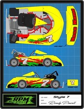 Racing Go Kart Wrap With Front And Rear Numbers Graphics Decals Wraps-style7